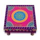 Handicraft Wooden Chourang Pooja Chowki in Purple and Pink